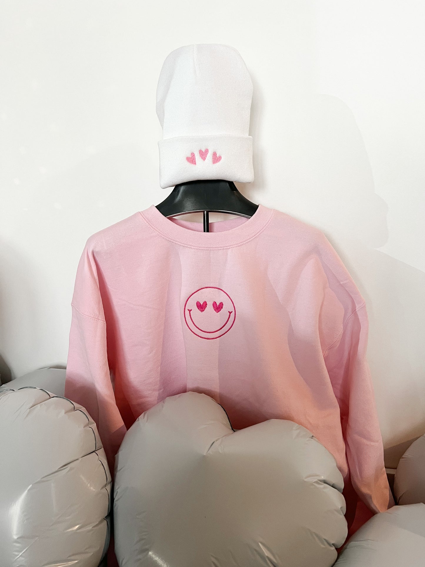 Heart Eyes Embroidered Crew