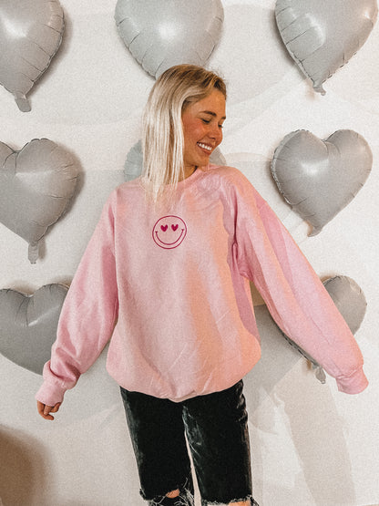 Heart Eyes Embroidered Crew
