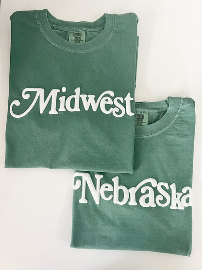Nebraska Puff Tee- Green