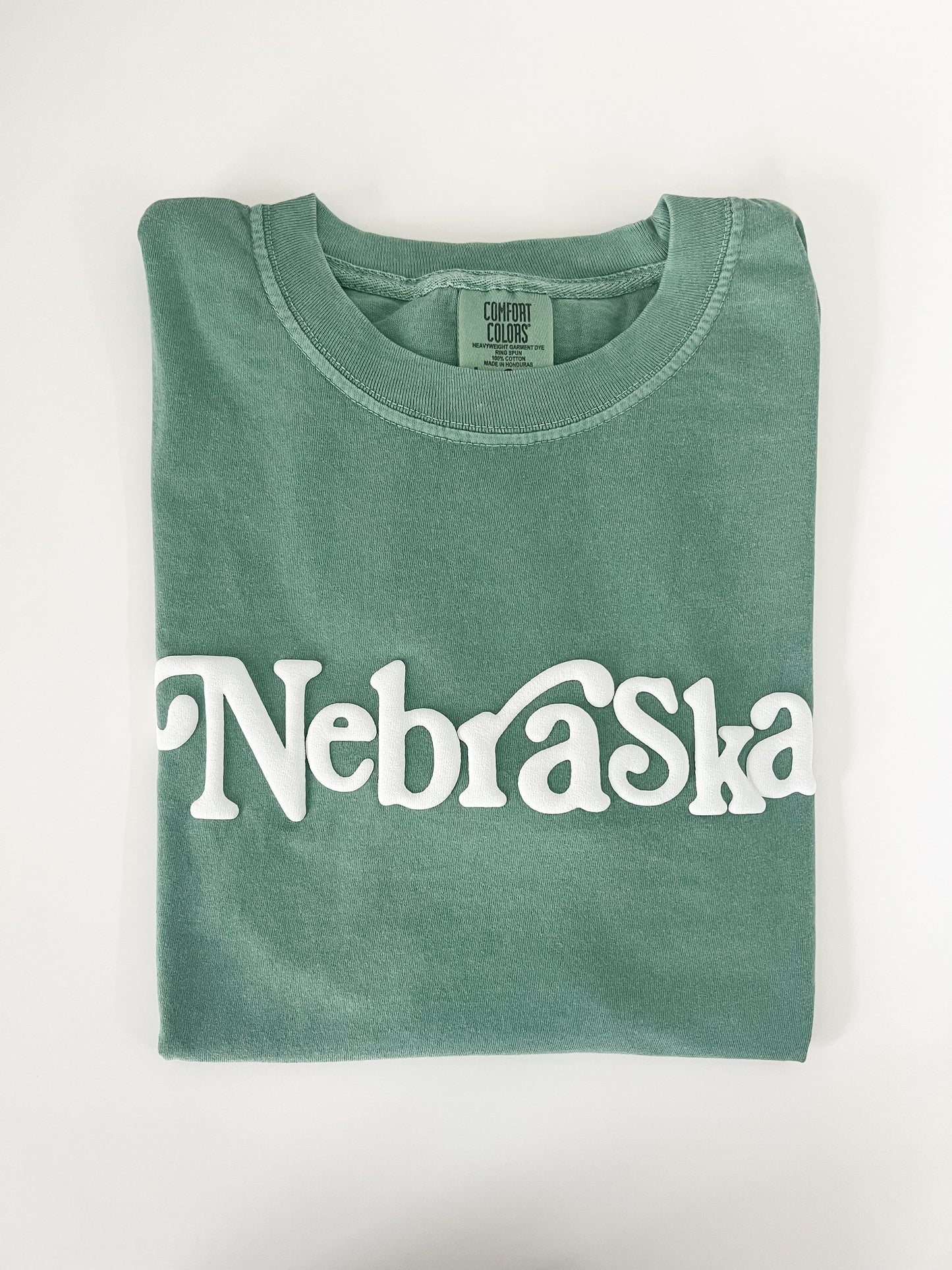 Nebraska Puff Tee- Green – 402threads