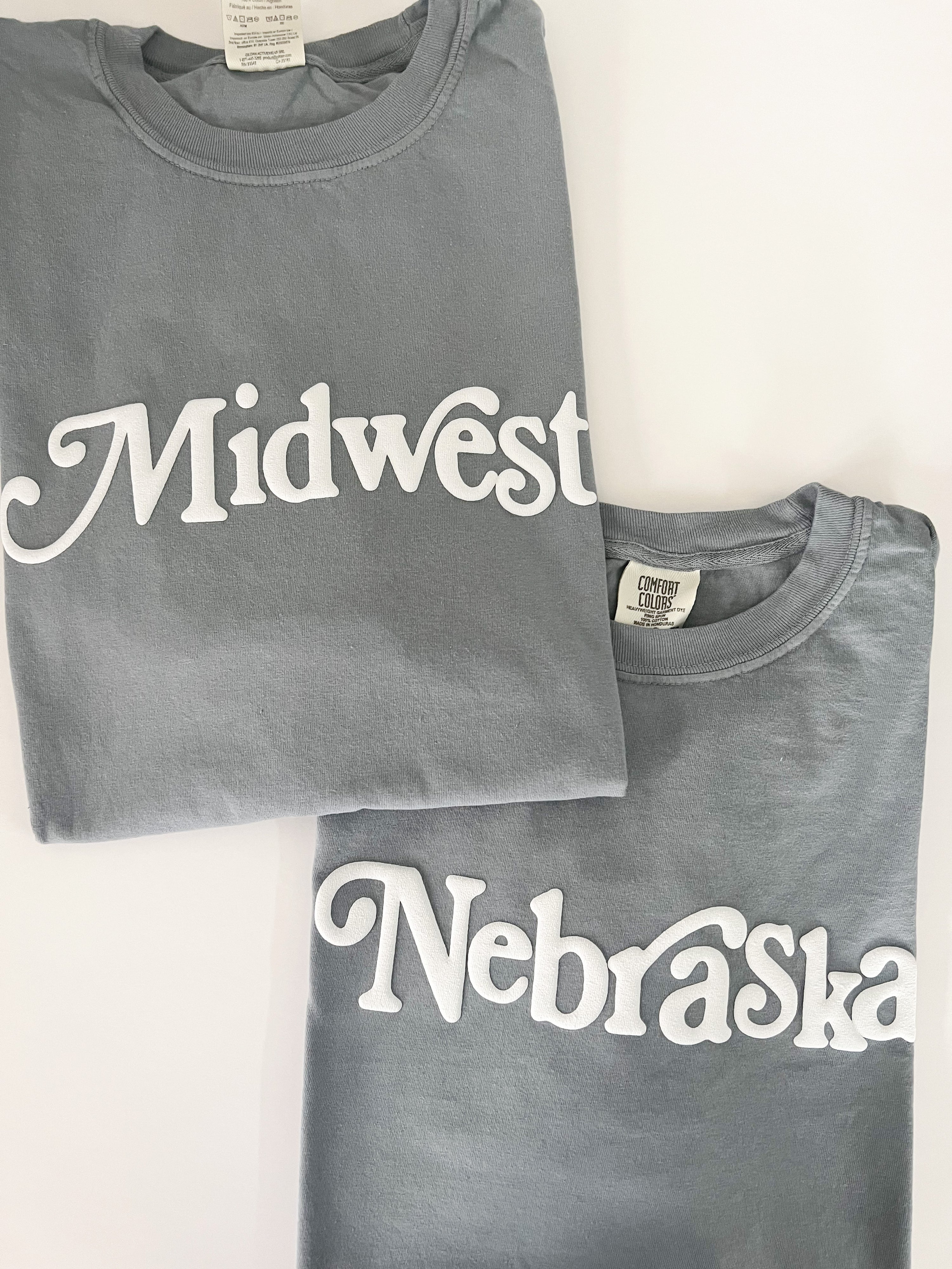 Nebraska Puff Tee - Grey