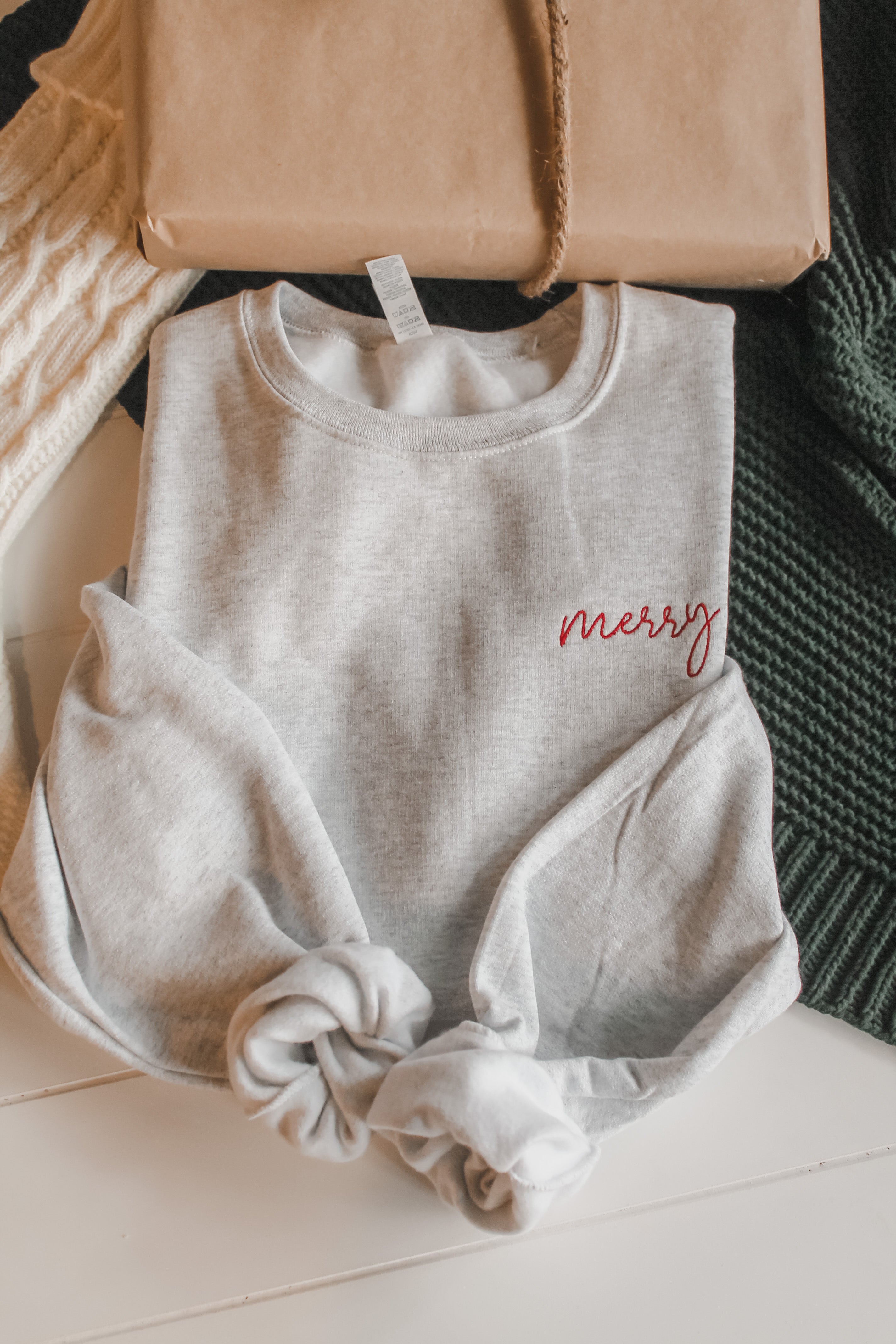 Merry Embroidered Crew