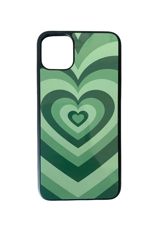 Green Hearts iPhone Case