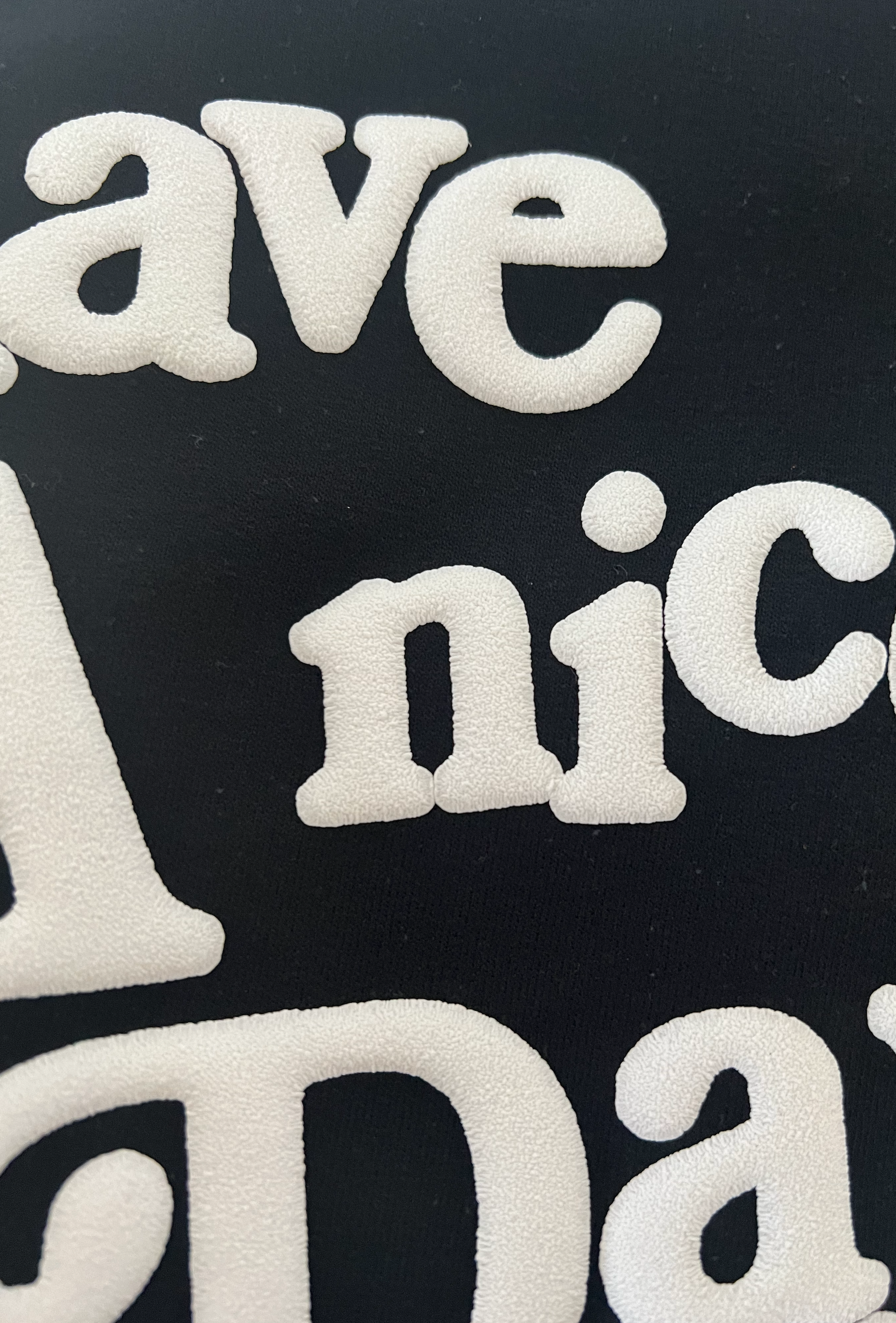 Have A Nice Day Puff Crew - Black
