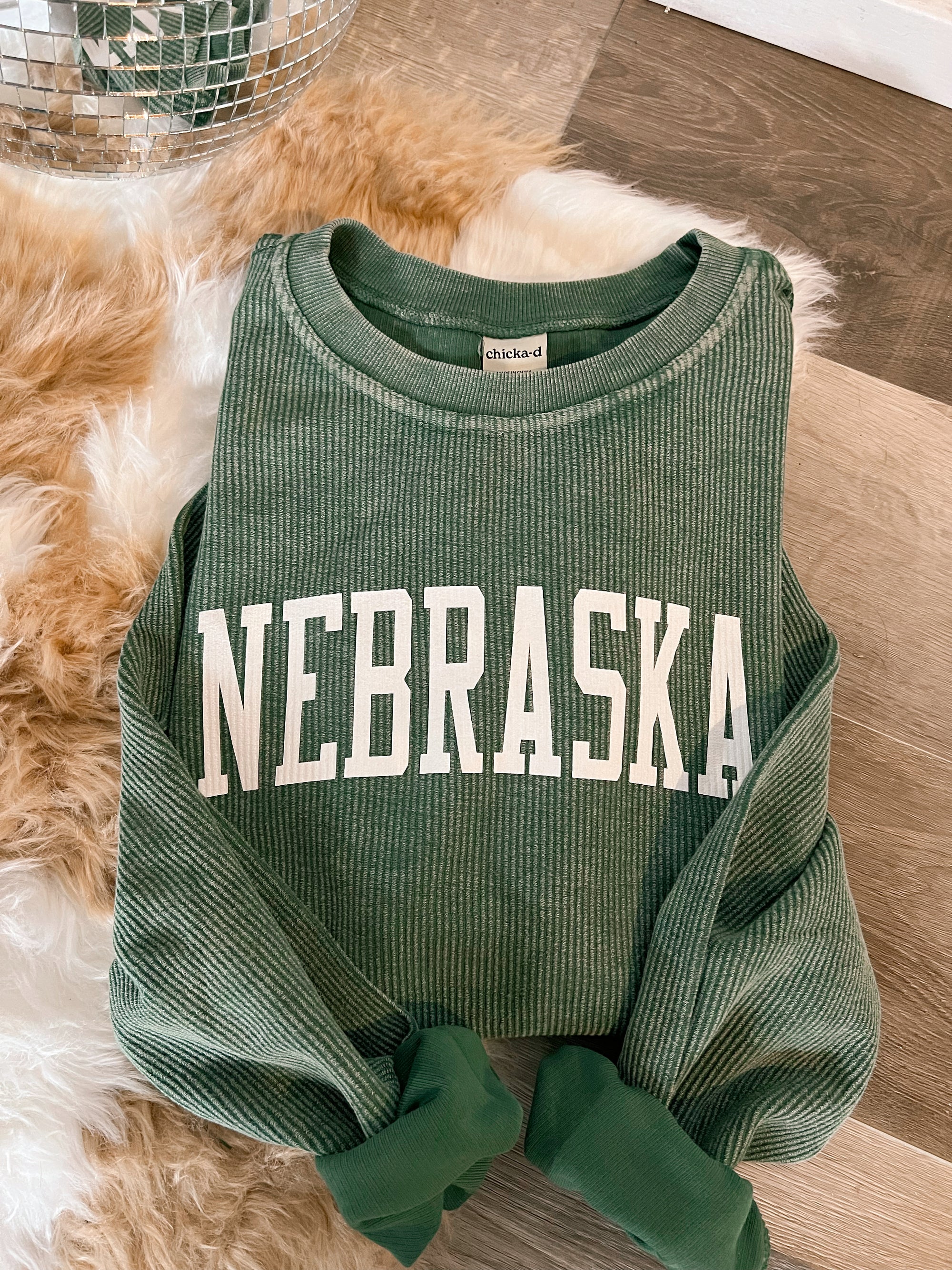 Nebraska Corded Crew - Green